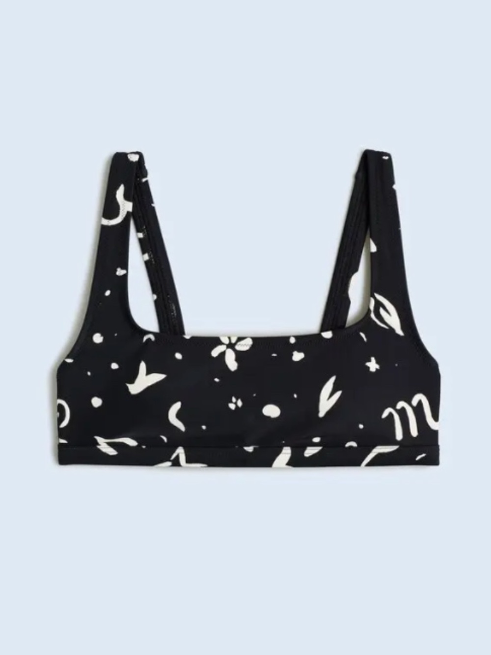 Madewell Square-Neck Bikini Top in Abstract Doodle Medium - Picture 3 of 3